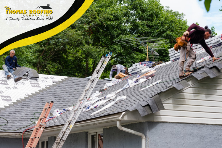 roofers in Towson, MD, installing a new roof